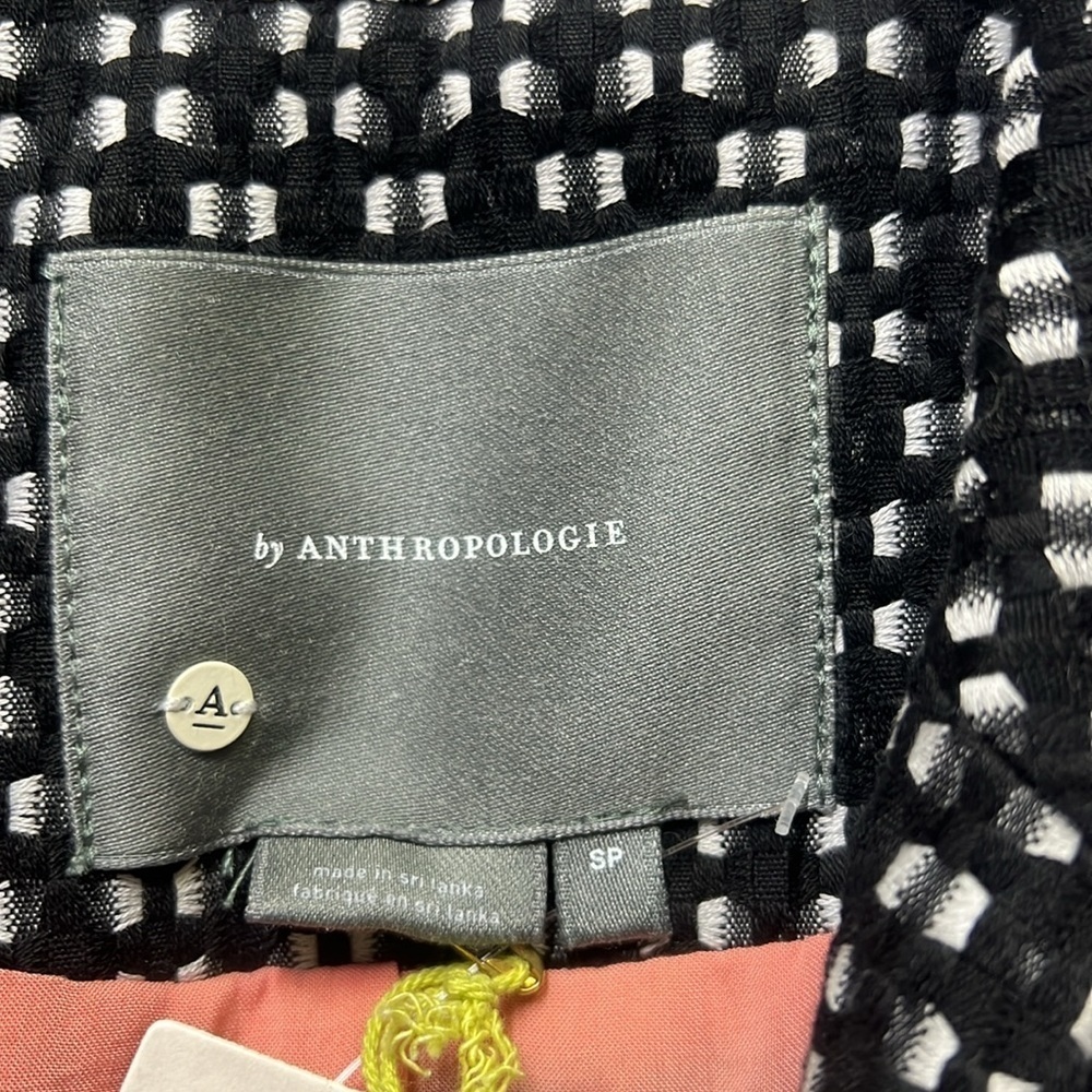 Anthropologie Printed Jacket Black White - Picture 7 of 9